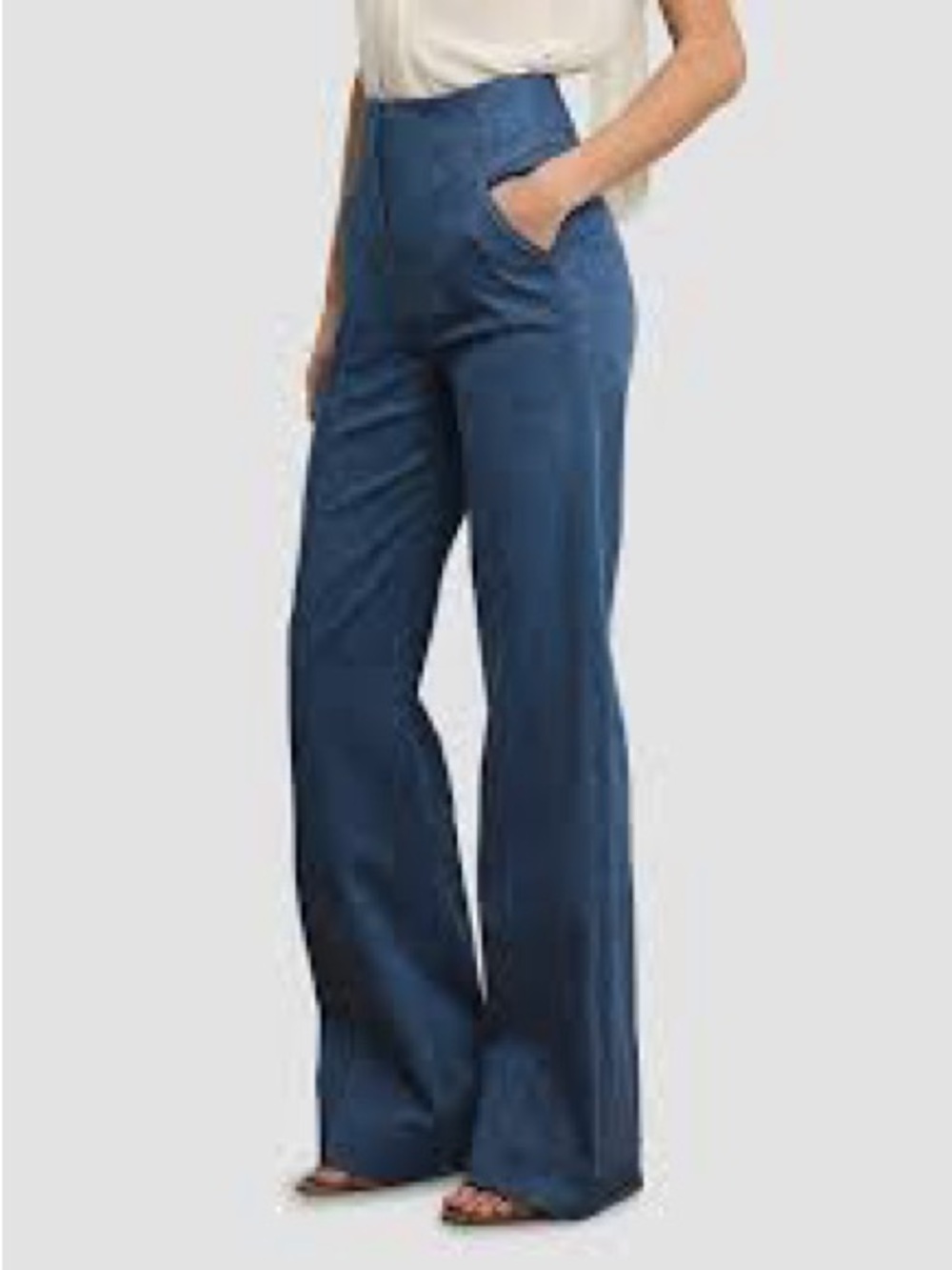 Veronica Beard Deep Blue High-Rise Wide-Leg Frenkle Jeans